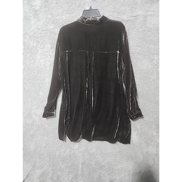 NWT Eileen Fisher Fine Jersey Classic Collar Long Sleeve Shirt Sz L F2vl2-t5786m - Picture 6 of 8